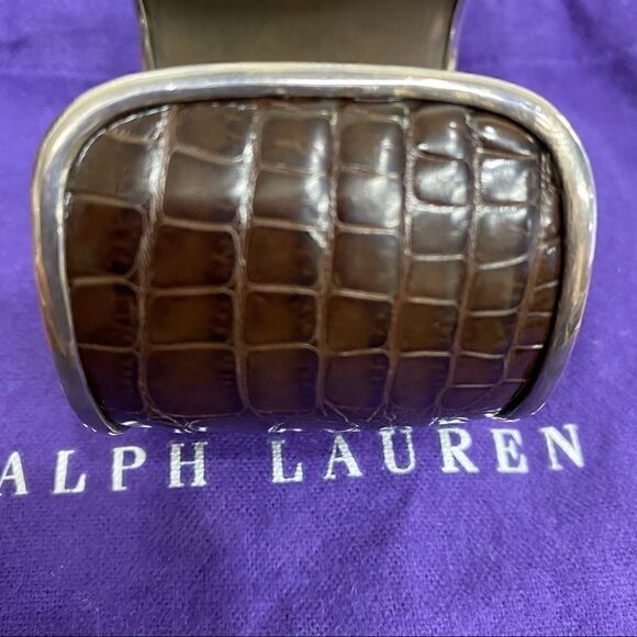 Ralph Lauren Collection * Fall '05 Crystal Logo Sterling Alligator Cuff Bracelet - Picture 14 of 16